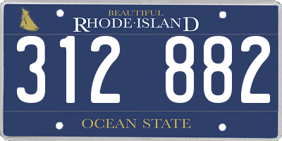 RI license plate 312882