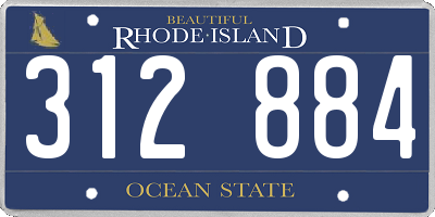 RI license plate 312884