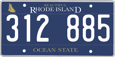 RI license plate 312885