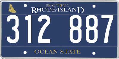 RI license plate 312887