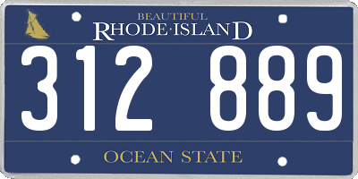 RI license plate 312889