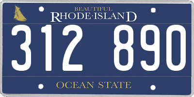 RI license plate 312890