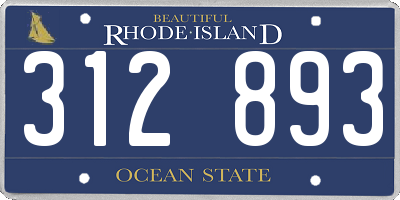 RI license plate 312893
