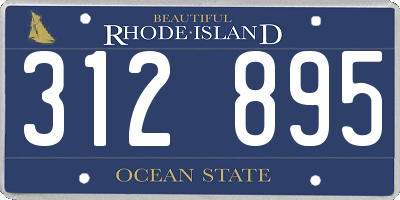 RI license plate 312895