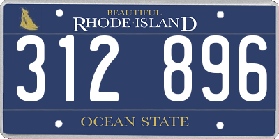 RI license plate 312896