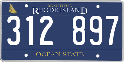 RI license plate 312897