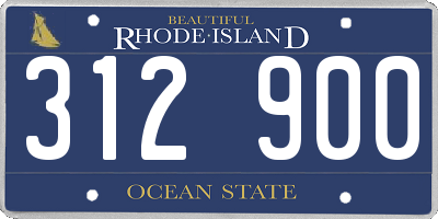RI license plate 312900