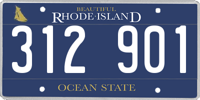 RI license plate 312901