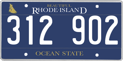 RI license plate 312902