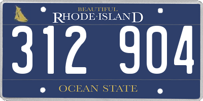 RI license plate 312904
