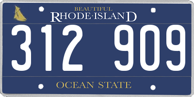 RI license plate 312909