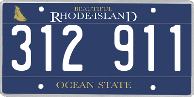 RI license plate 312911