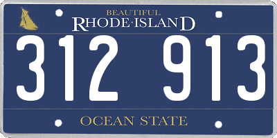 RI license plate 312913
