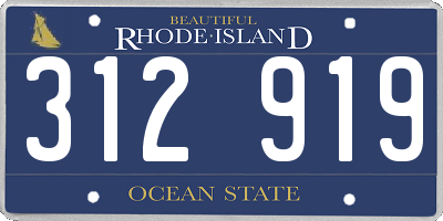 RI license plate 312919