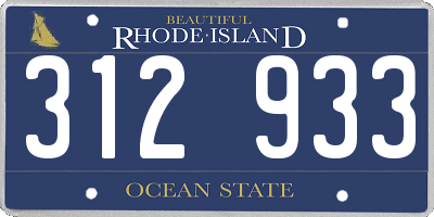 RI license plate 312933