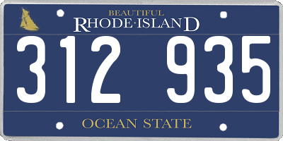 RI license plate 312935