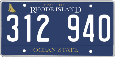 RI license plate 312940