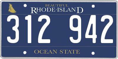 RI license plate 312942