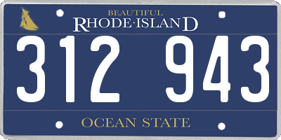 RI license plate 312943