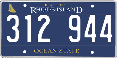 RI license plate 312944