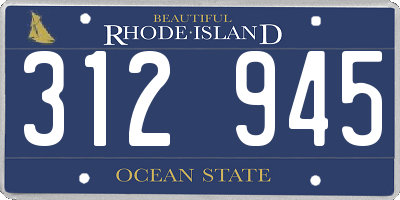 RI license plate 312945