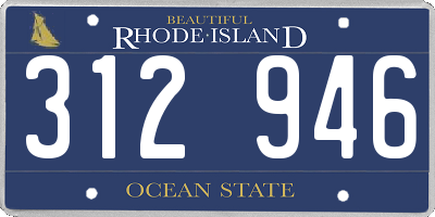 RI license plate 312946