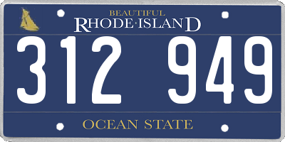 RI license plate 312949