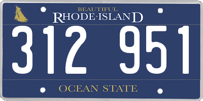 RI license plate 312951