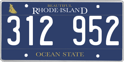 RI license plate 312952