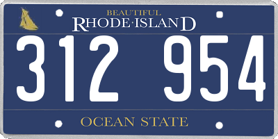RI license plate 312954