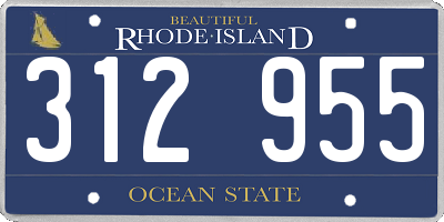 RI license plate 312955