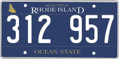 RI license plate 312957