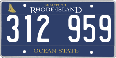 RI license plate 312959