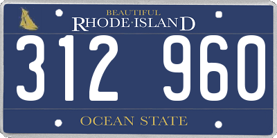RI license plate 312960