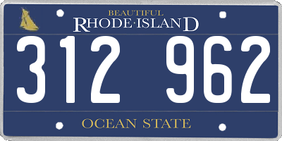 RI license plate 312962