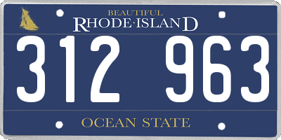 RI license plate 312963