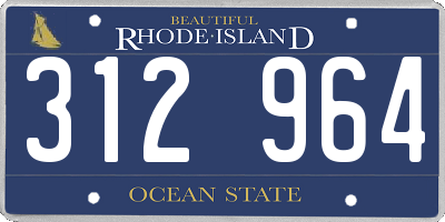 RI license plate 312964
