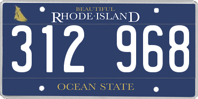 RI license plate 312968