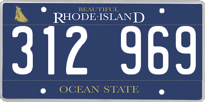 RI license plate 312969