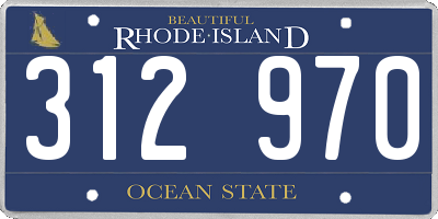 RI license plate 312970