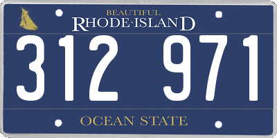 RI license plate 312971