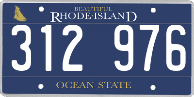 RI license plate 312976