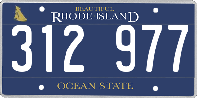 RI license plate 312977