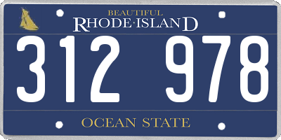 RI license plate 312978
