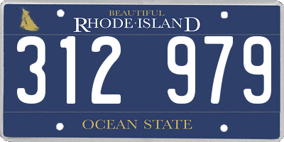 RI license plate 312979
