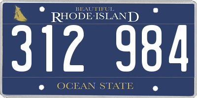 RI license plate 312984