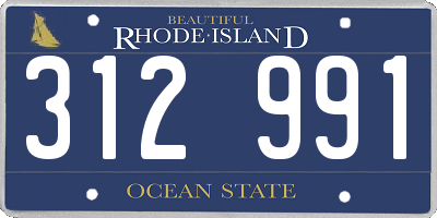 RI license plate 312991