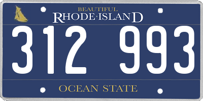 RI license plate 312993