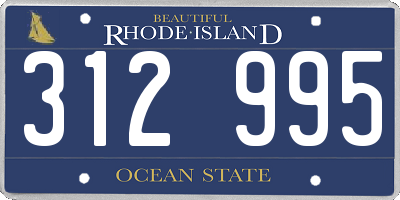 RI license plate 312995