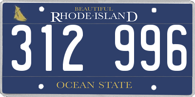 RI license plate 312996